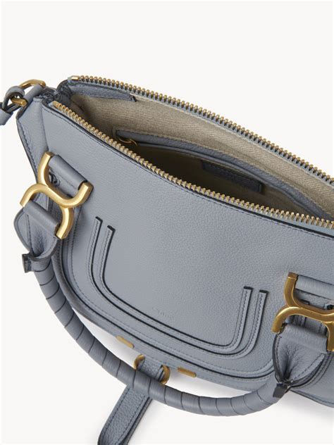 chloe marcie storm blue|Small Marcie bag in grained leather .